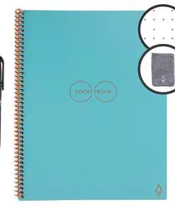 Rocketbook Everlast Quaderno Smart – Cancellabile, Riutilizzabile – Compatibile con Sistemi Cloud – Taccuino Digitale - Penna Pilot Frixion e Panno Inclusi (Acquamarina, Letter A4, Puntinato) easyprezzo