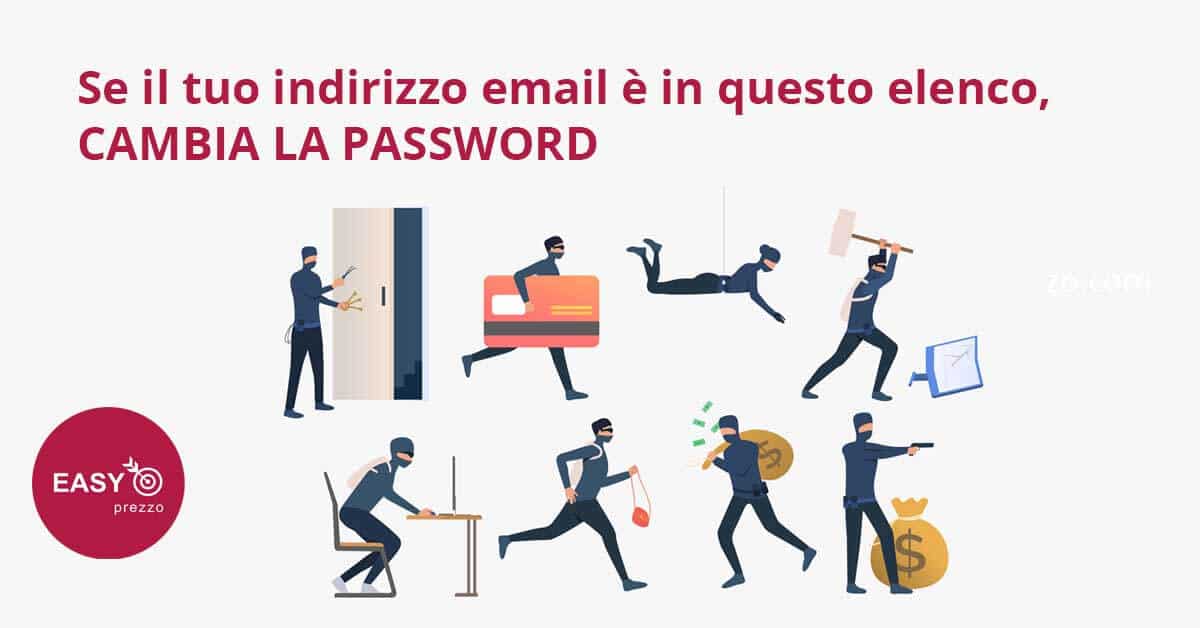 Se il tuo indirizzo email è in questo elenco, cambia la password easyprezzo