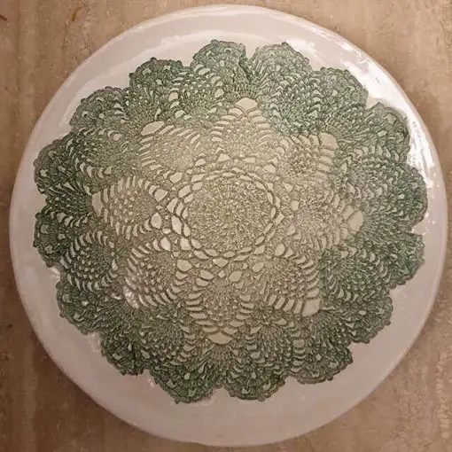 Piatto merletto verde